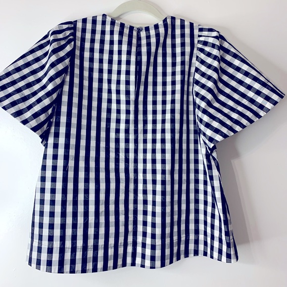 Kate Spade New York Gingham Flutter Sleeve top SZ xs - Picture 3 of 7